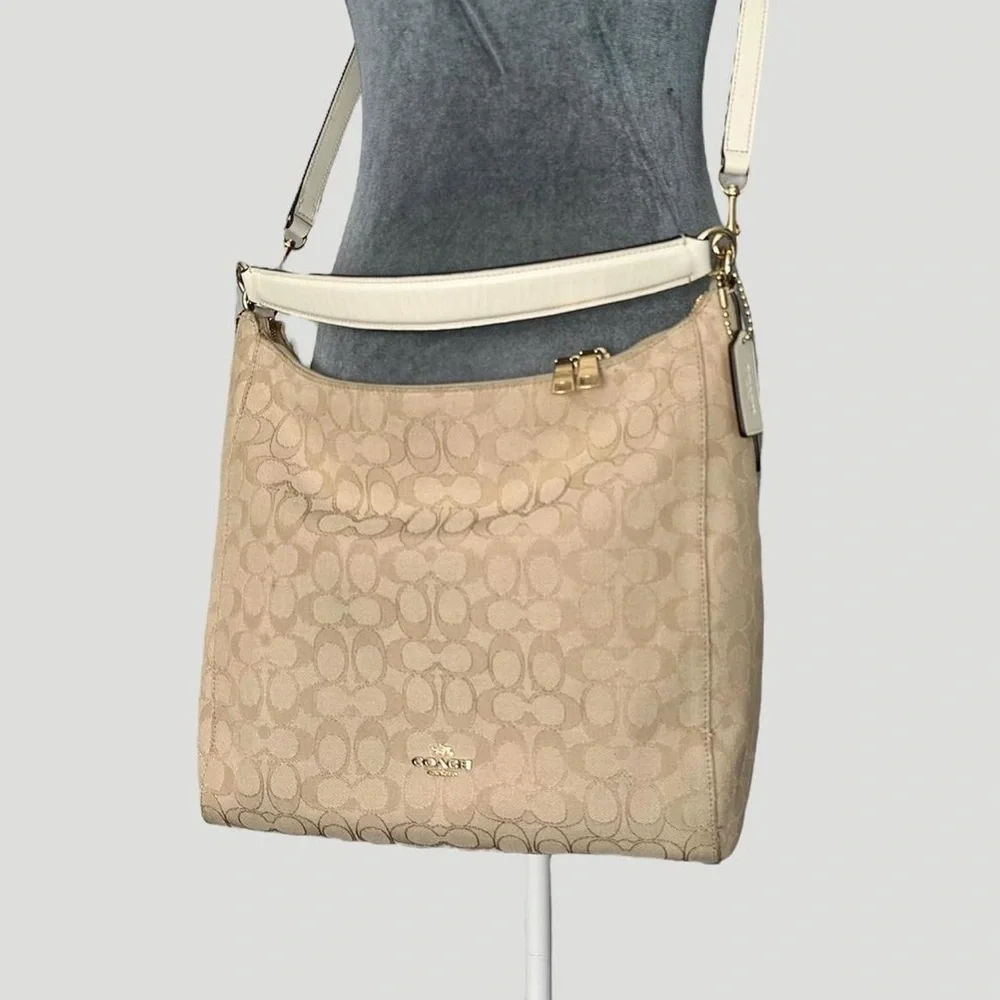 Coach Slouchy Hobo Signature Celeste Monogram Shoulder Convertible Crossbody Bag